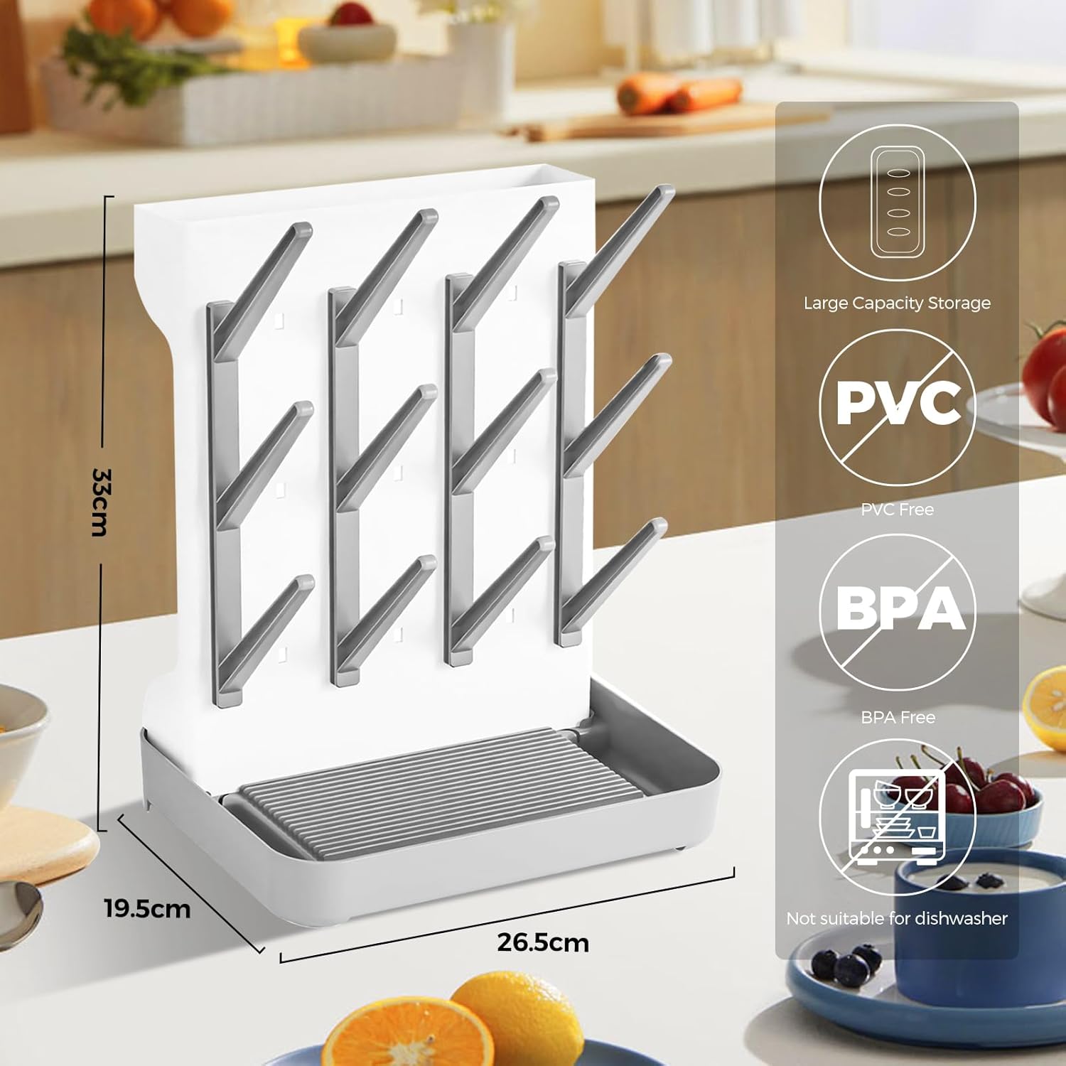 Thumbnail 2 de Parsuko Baby Bottle Drying Rack – Large, Removable Vertical Dryer for Bottles, Nipples and Accessories