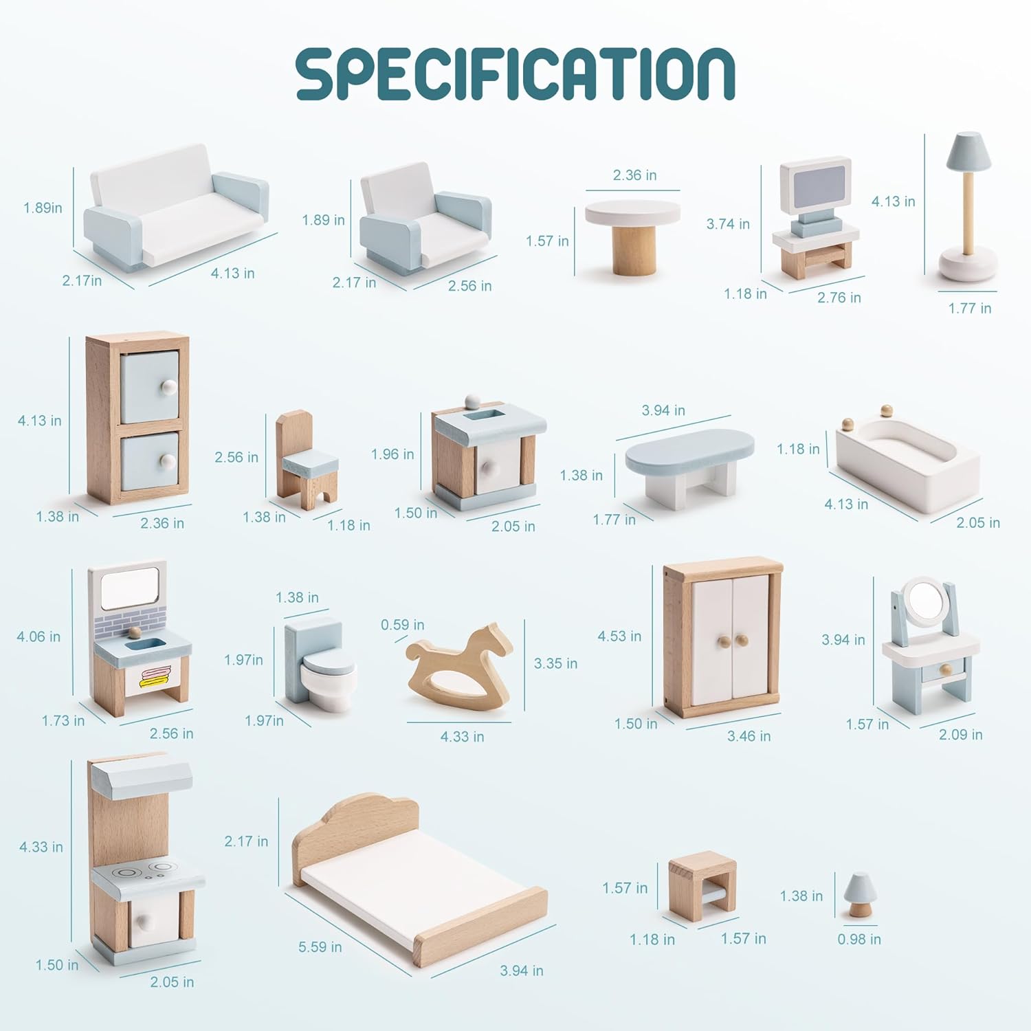 Thumbnail 6 de ROBOTIME Dollhouse Furniture 23-piece set 🪆