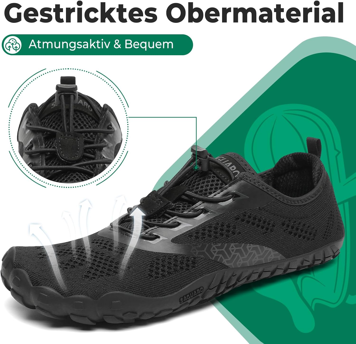 Thumbnail 2 de SAGUARO Knit Barfußschuhe mit Zero-Drop, rutschfester Gummisohle und Zehenfreiheit (Gr. 36–48)