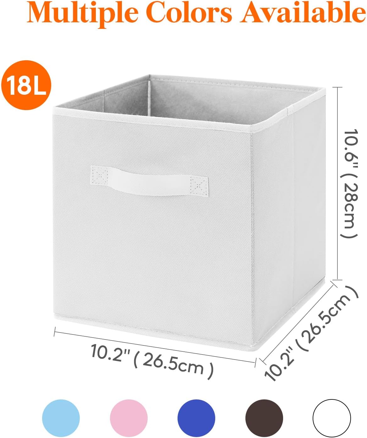 Detalle 2 de Lifewit 230211 Fabric Storage Boxes, 6-Pack, Foldable White Cubes with Handles