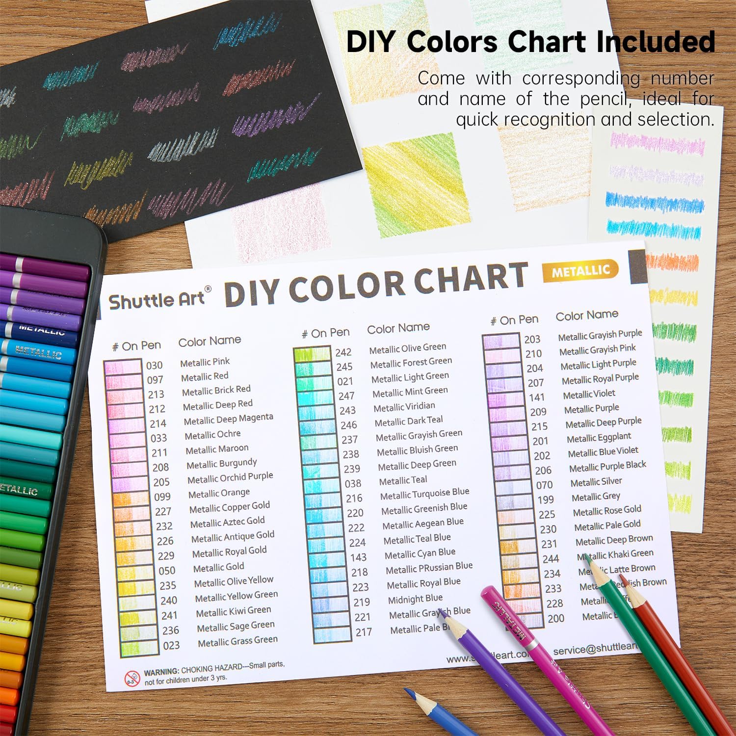 Thumbnail 3 de Shuttle Art Metallic Buntstifte 60 ✏️