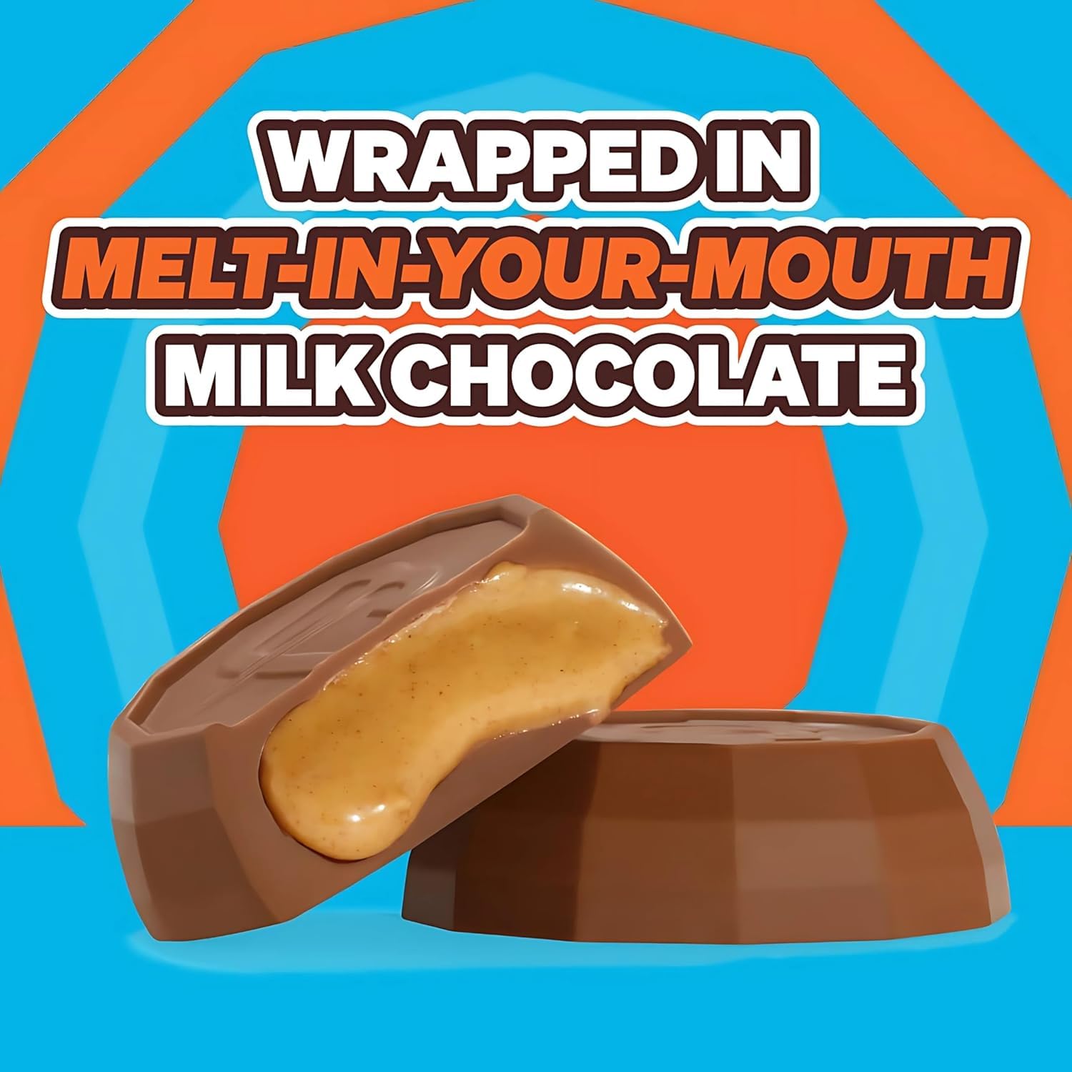 Detalle 2 de Feastables MrBeast Cups Peanut Butter: Milchschokolade mit Erdnussbutterfüllung, 3er Pack (je 2 Stück à 40 g)