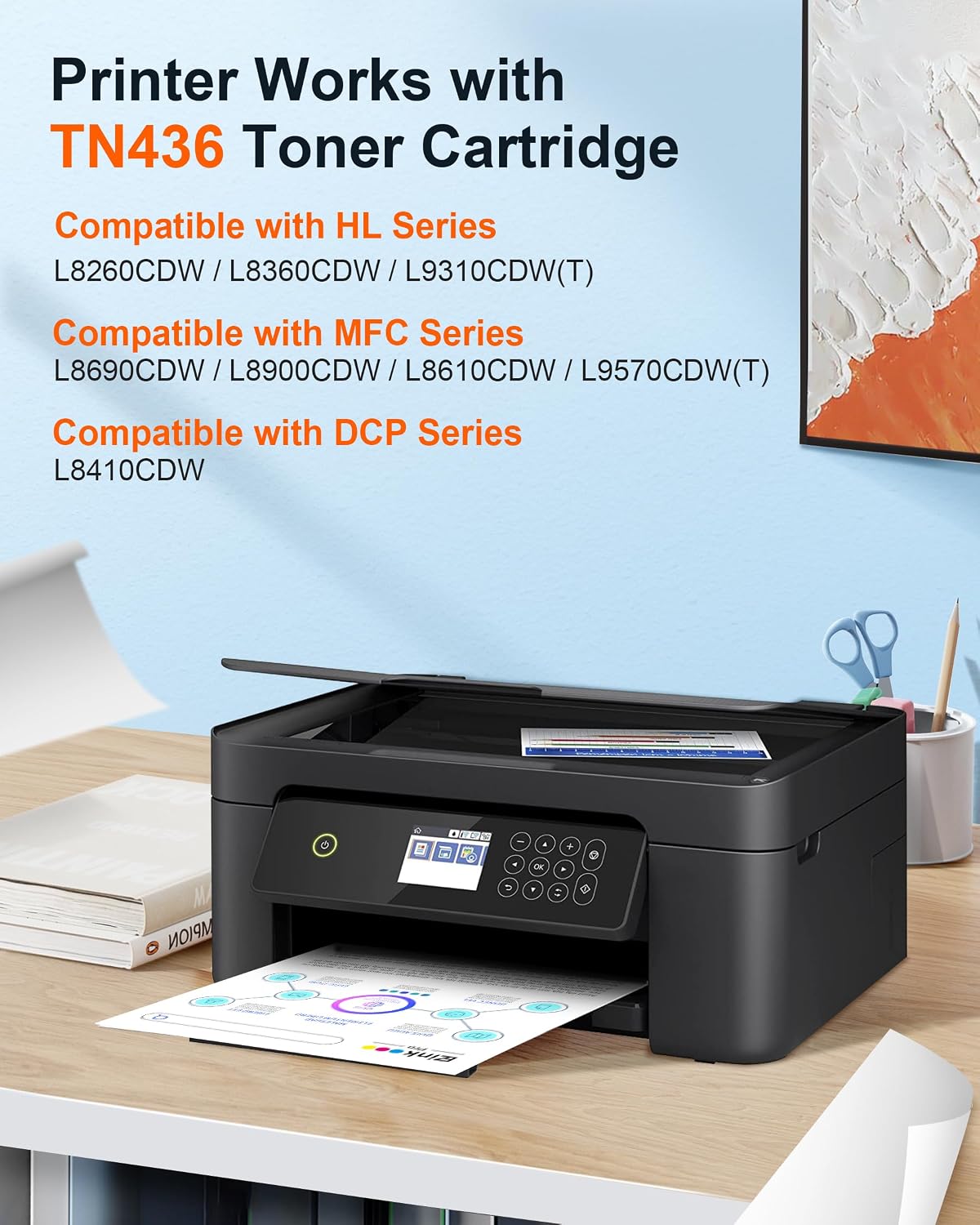 Thumbnail 1 de E-Z Ink Pro TN436 Toner Cartridge 4-Pack, High-Yield CMYK Replacement for Brother