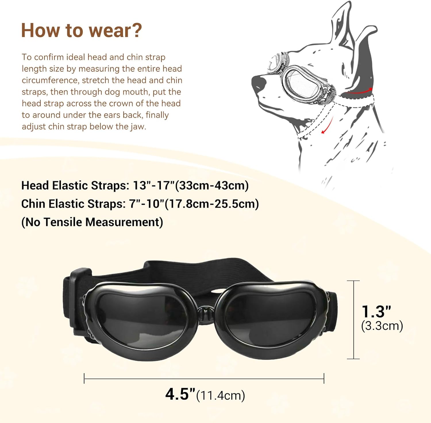 Thumbnail 4 de Enjoying Dog Goggles for Small Dogs – UV Protection Sunglasses with Windproof, Adjustable Straps (Black)