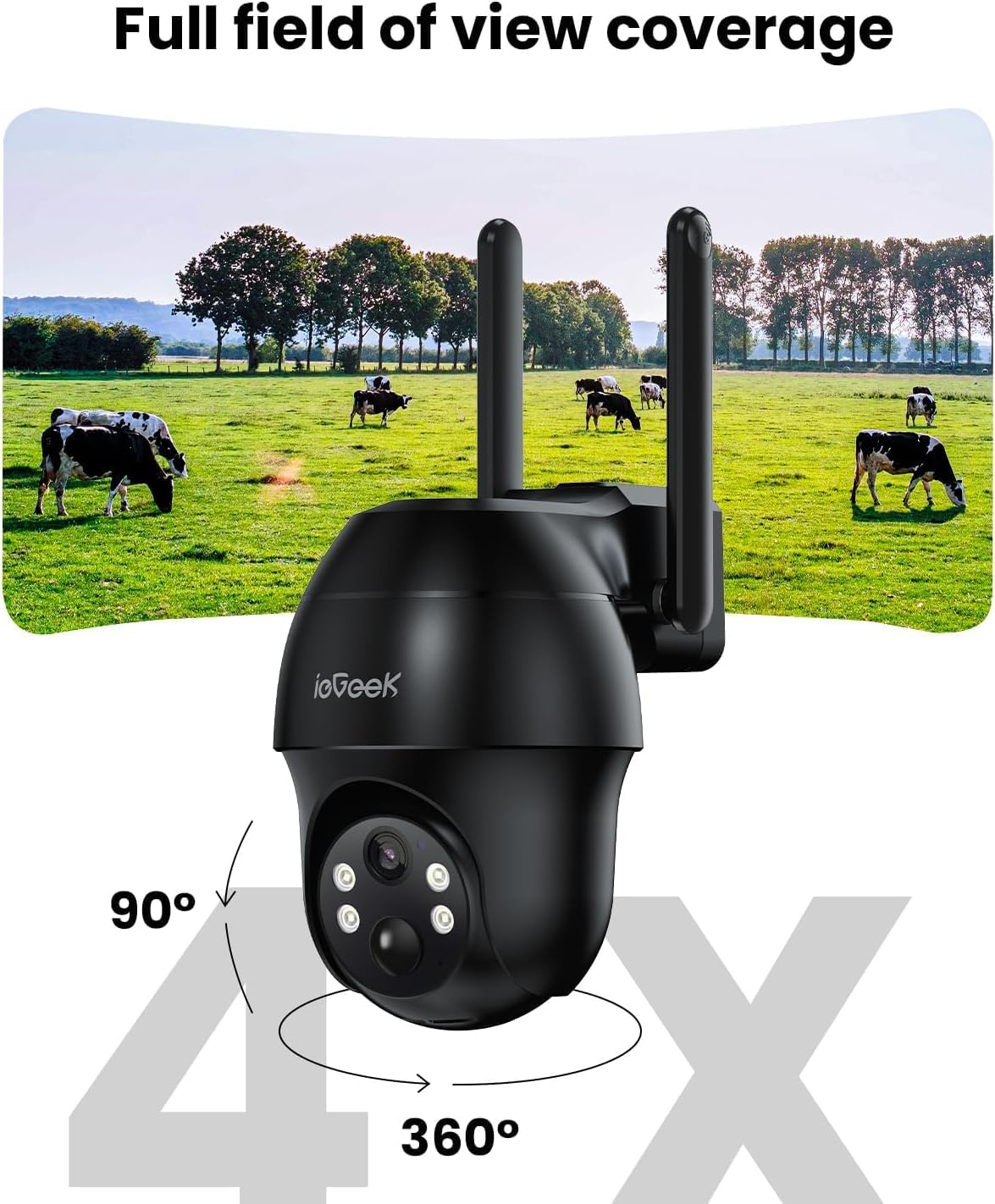 Thumbnail 4 de ieGeek 3G/4G LTE Solar Cellular Security Camera with 360° PTZ and 2K Colour Night Vision