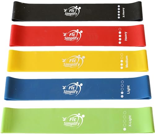 Detalle de Fit Simplify Resistance Loop Exercise Bands (Set of 5) with Carry Bag and Instruction Guide