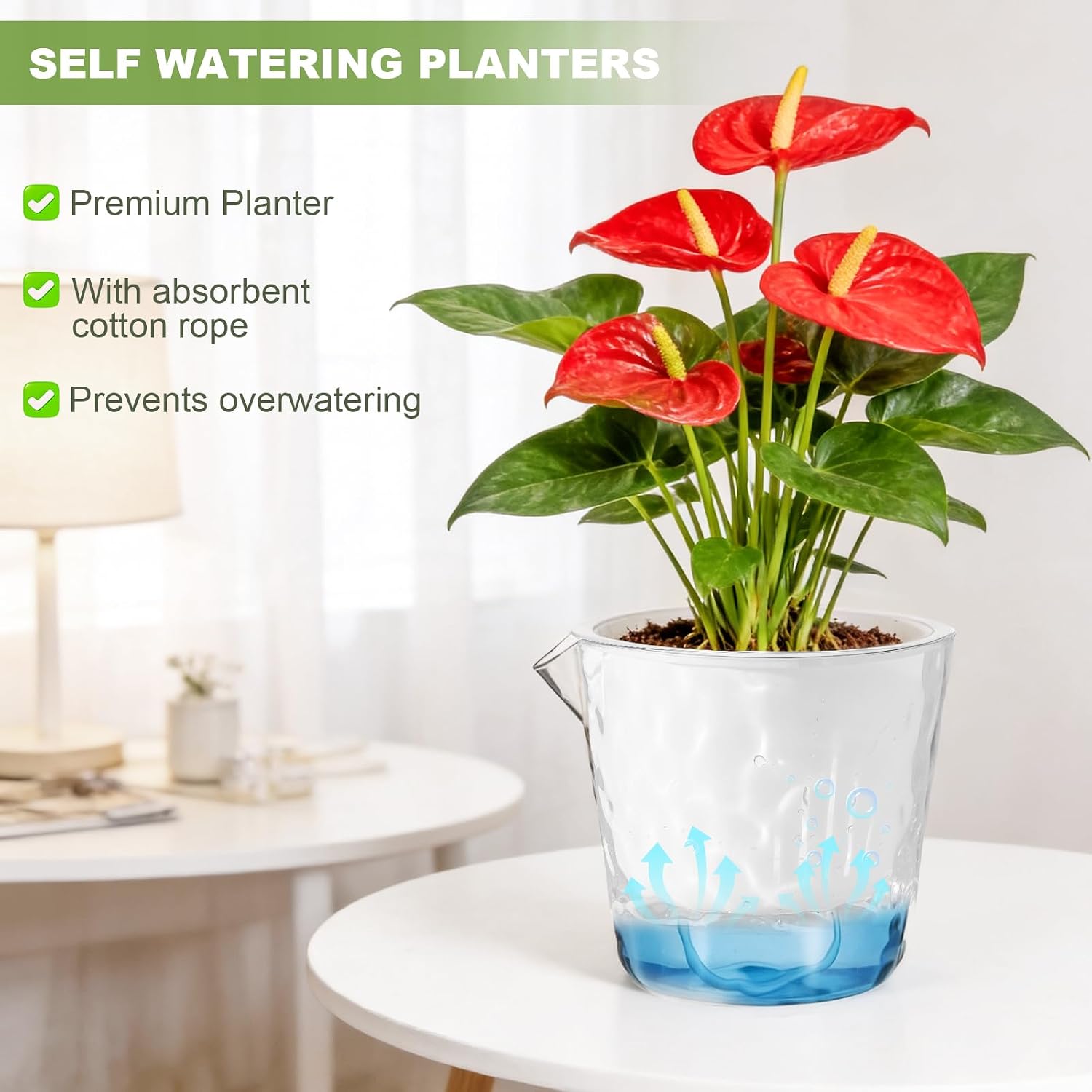 Detalle 2 de Yimomoyi self-watering plant pots, 18 cm