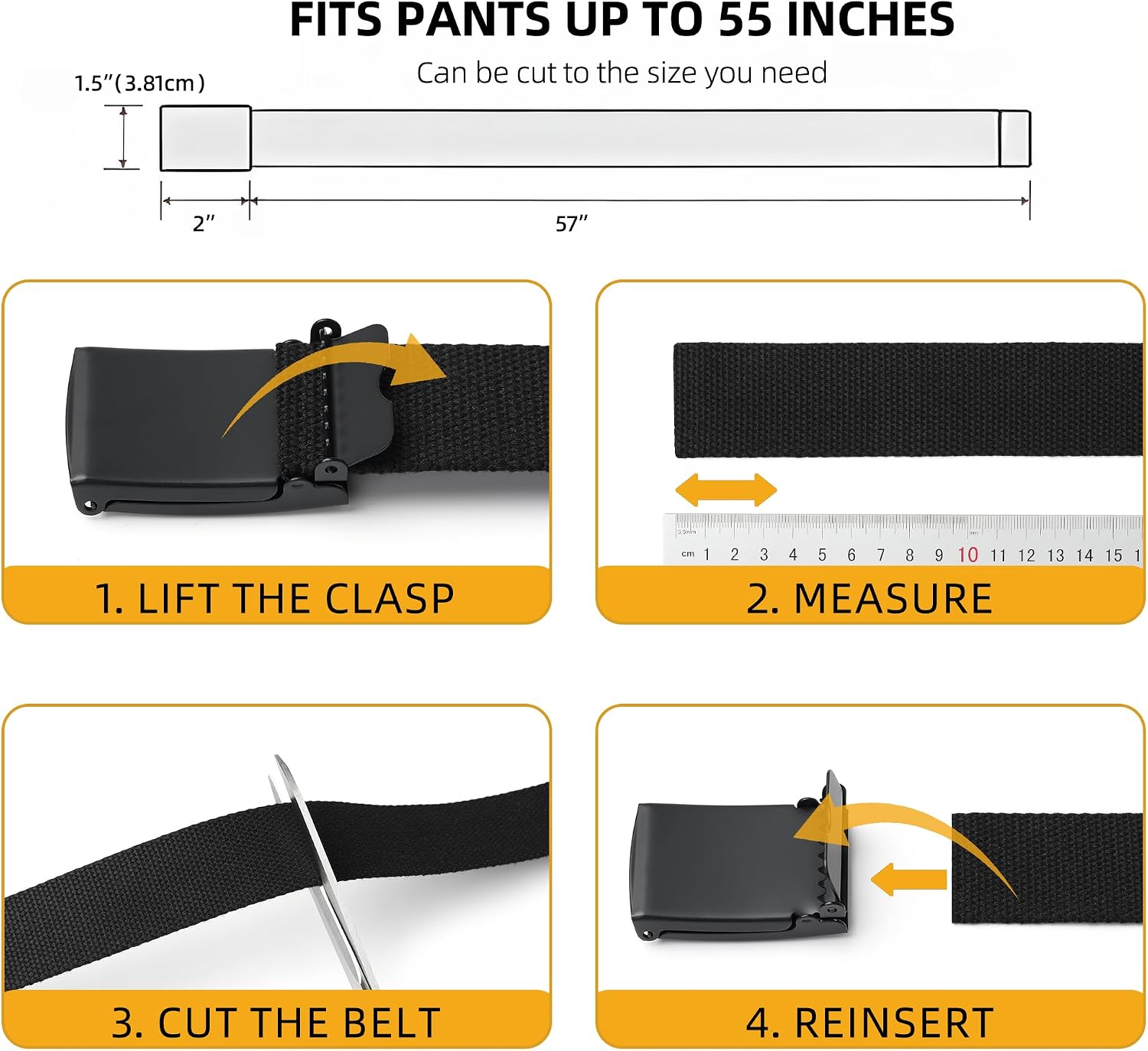 Detalle de Mile High Life Canvas Web Belt, Fits Up to 52 Inches