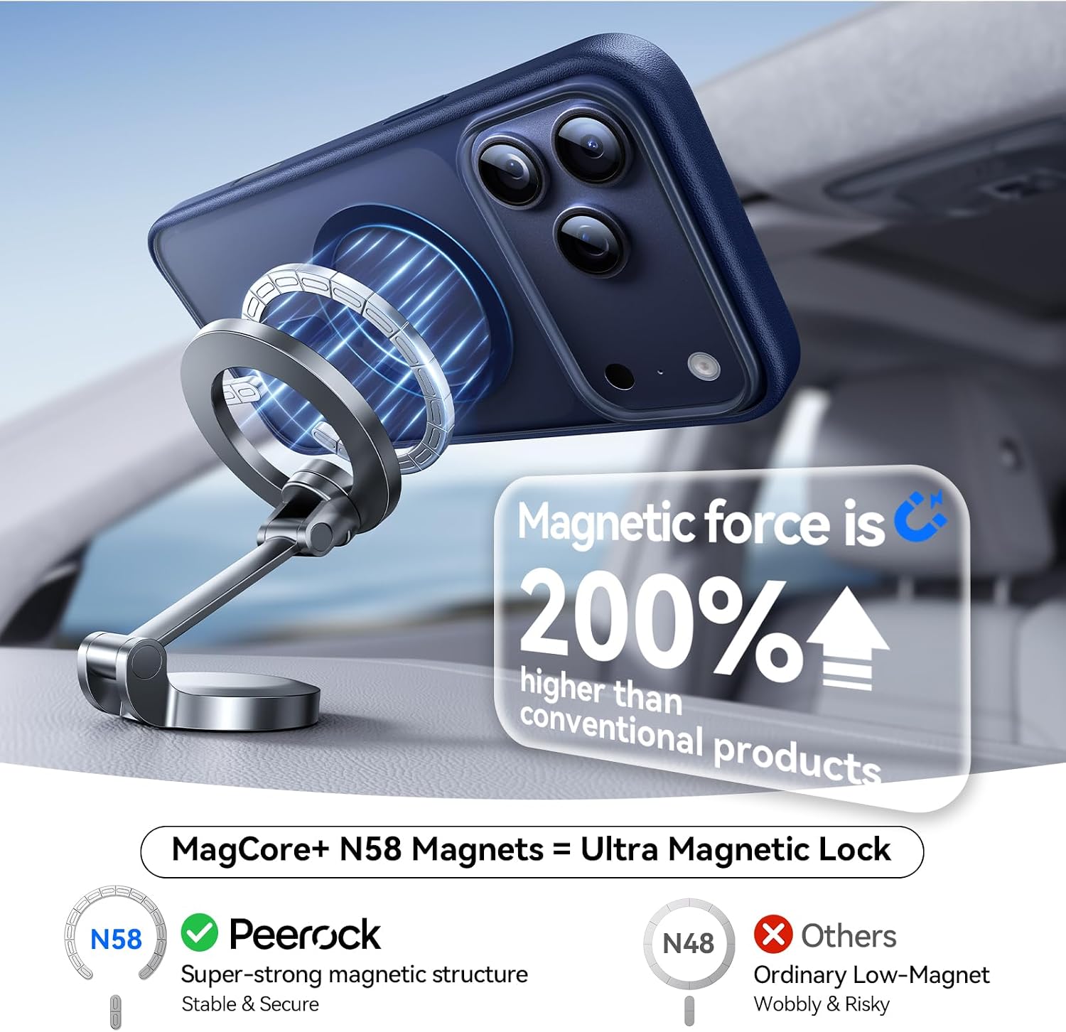Detalle de Peerock Magnetic Shockproof iPhone 17 Pro Max Case 6.9"