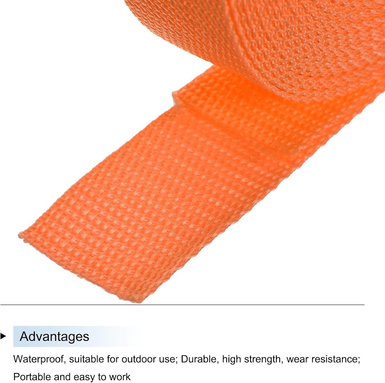 Thumbnail 2 de TOP-VIGOR 0.8 inch (20mm) Lightweight Flat Polypropylene Webbing Strap – 10 Yards, Waterproof, Light Orange