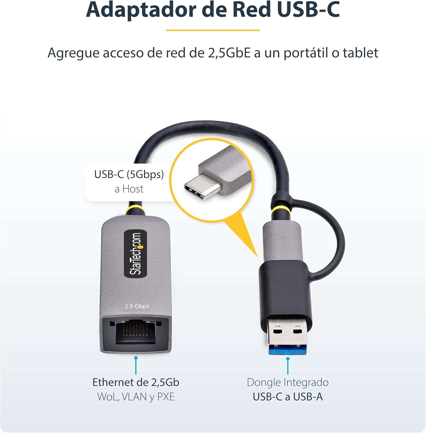 Thumbnail 1 de StarTech.com Adaptador Ethernet USB-C a RJ45 con USB 3.1 🌐