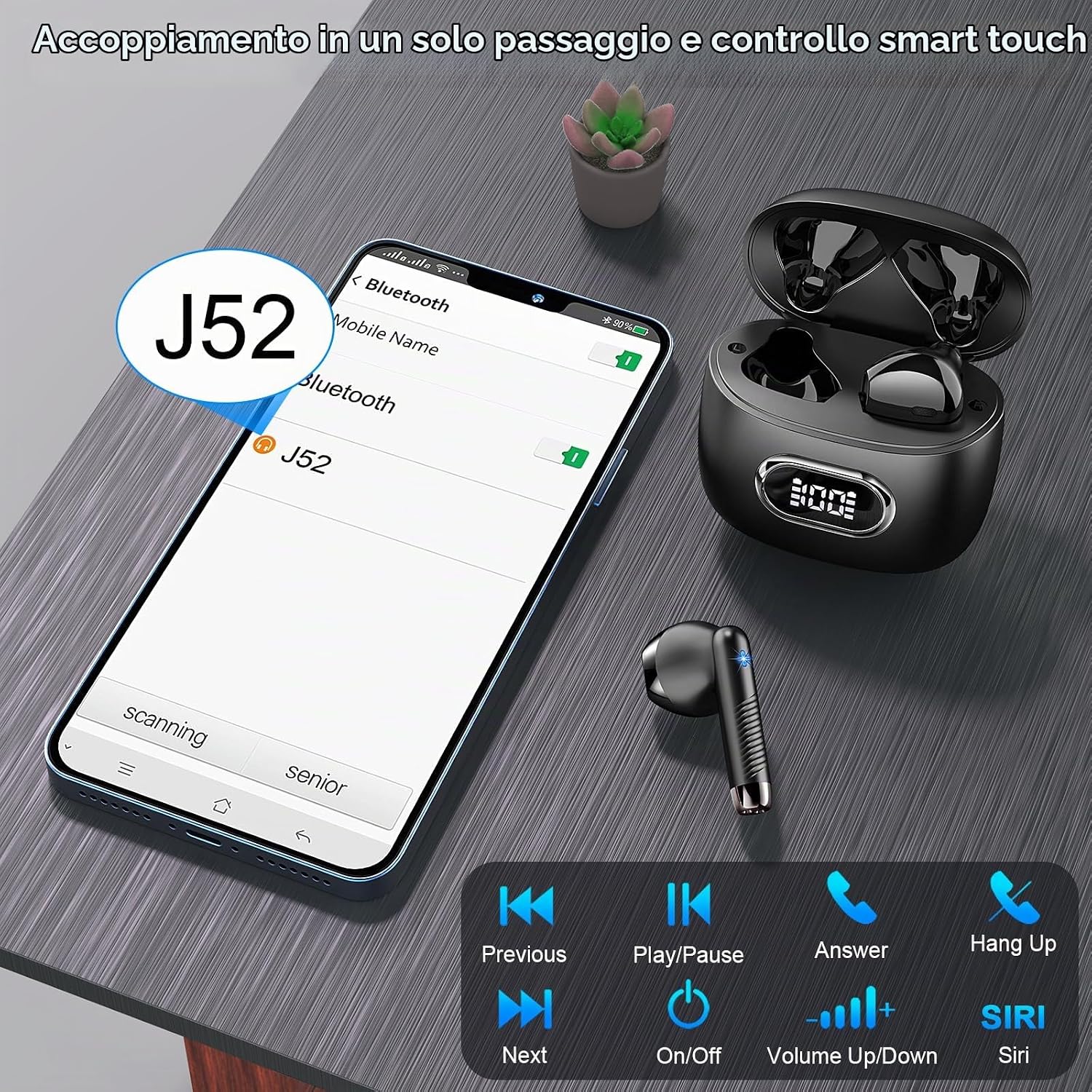 Thumbnail 5 de Renimer 2026 Cuffie Bluetooth 5.4: audio HiFi, 55 ore di autonomia e controllo touch