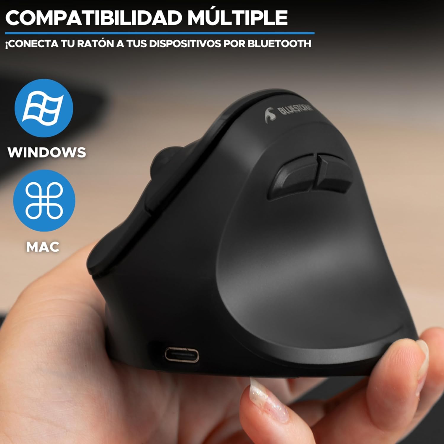 Thumbnail 5 de Bluestork Ratón Ergonómico 800-2400 DPI