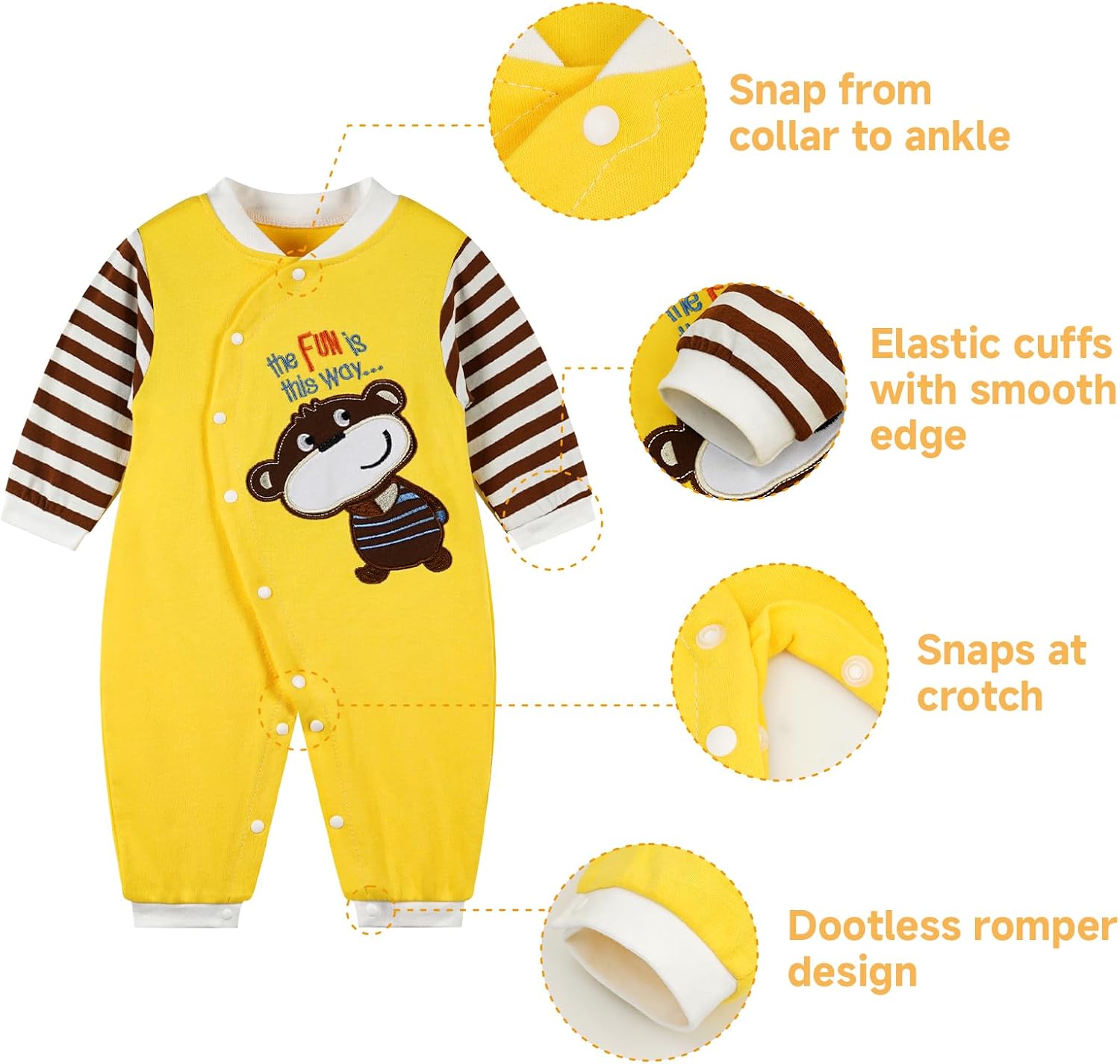 Thumbnail 2 de Baby Cotton Rompers 0-12 Months