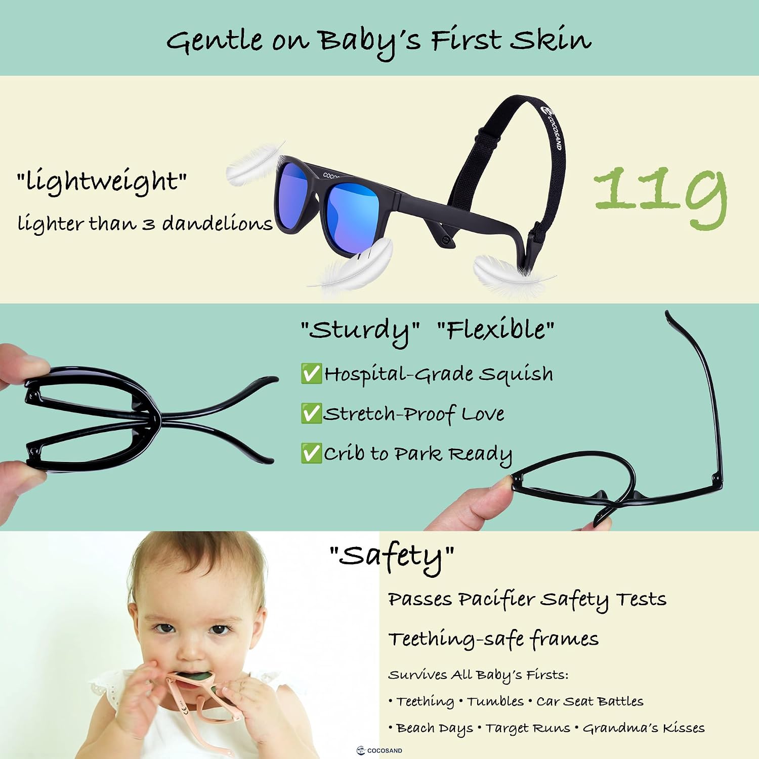 Thumbnail 3 de COCOSAND Flexible Polarized Baby Sunglasses with Strap