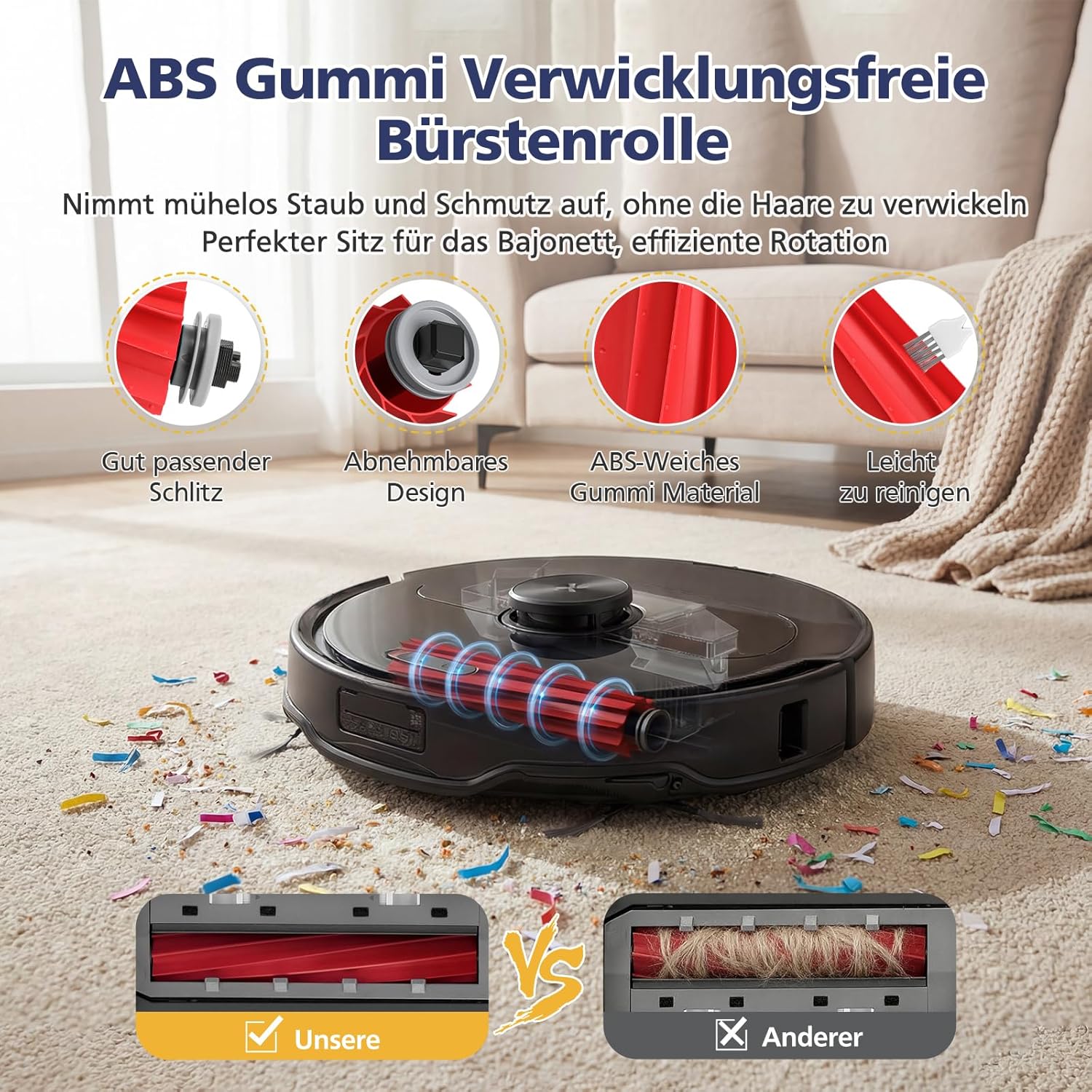 Thumbnail 2 de 26-teiliges QV 35A Zubehör-Set für Roborock QV 35A/QV 35S (inkl. Hauptbürste, Wischpads, HEPA-Filter, Seitenbürsten)