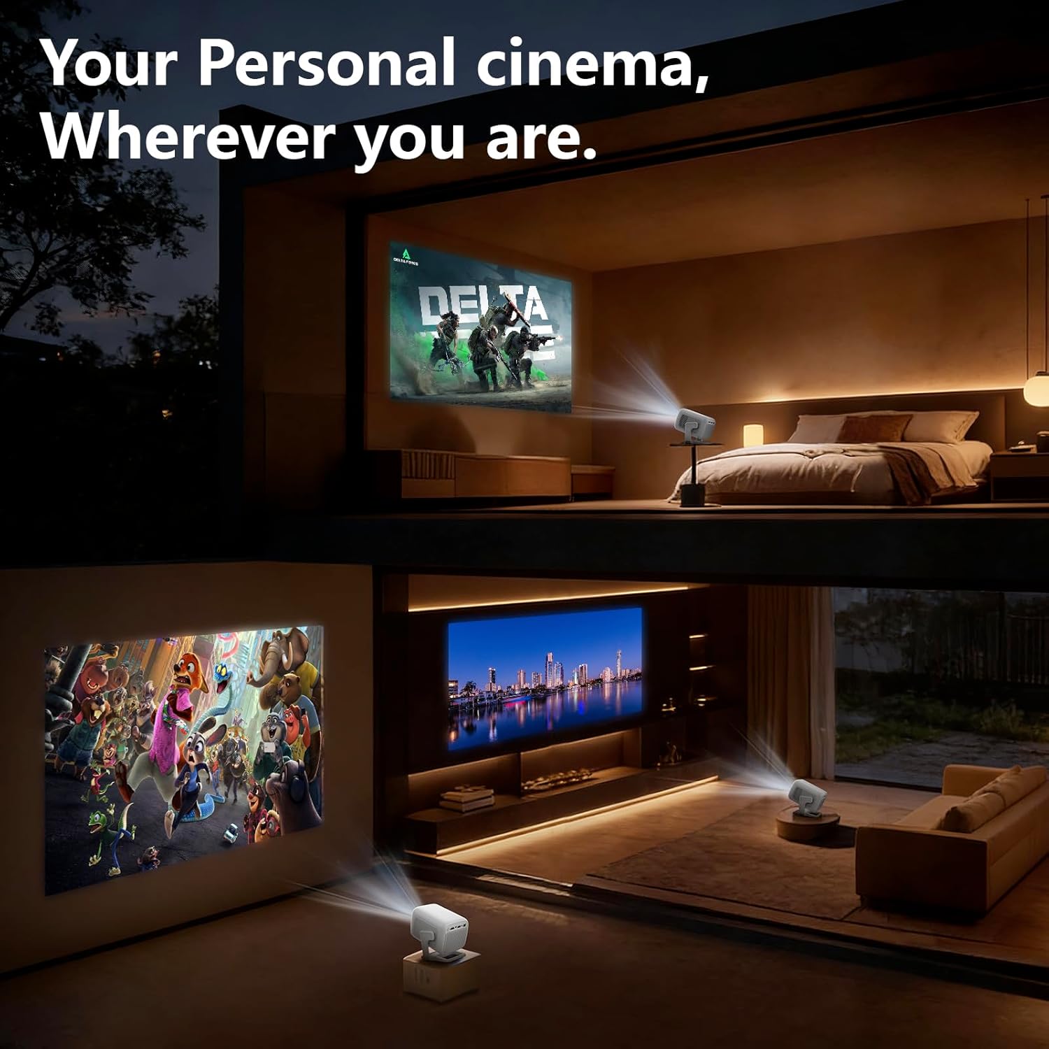 Thumbnail 3 de Mini Projector Native 1080P with Wi‑Fi 6 🎥