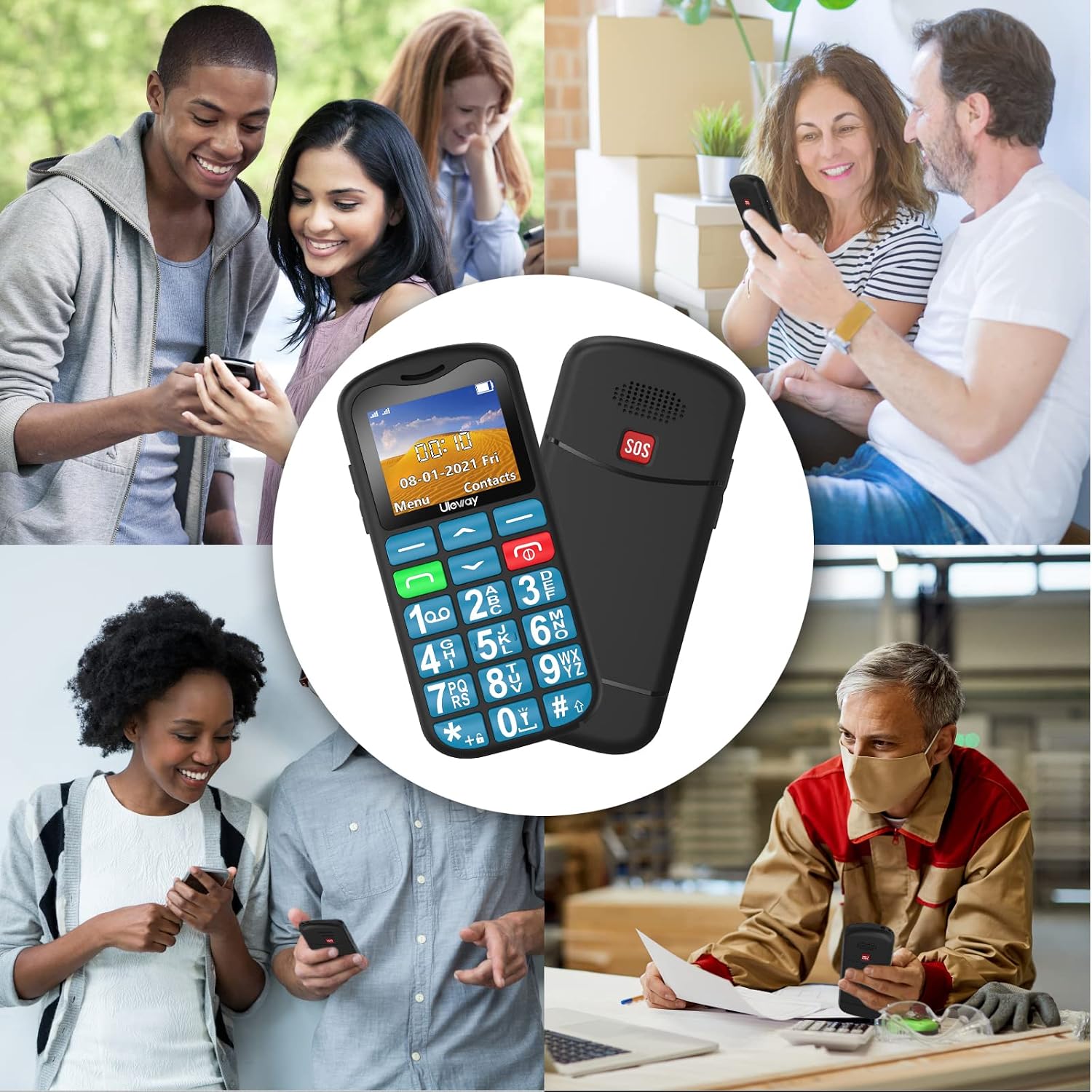 Thumbnail 5 de uleway Big Button Mobile Phone 800mAh