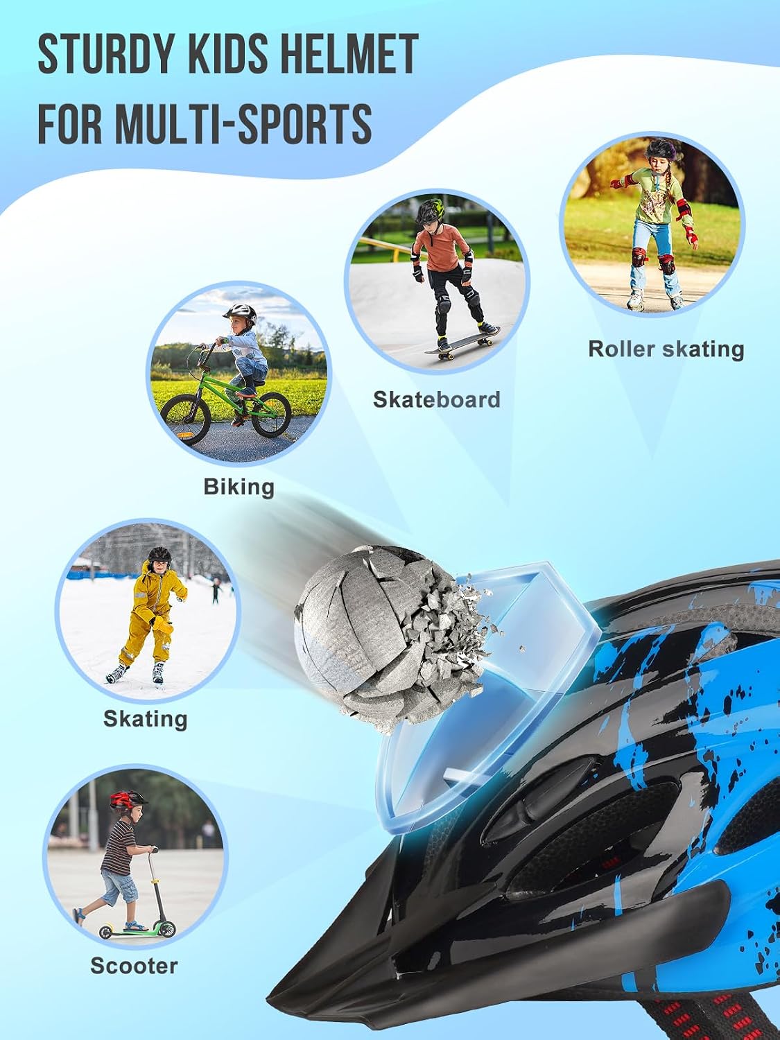 Thumbnail 6 de Kids Bike Helmet 50–59 cm adjustable cycling helmet