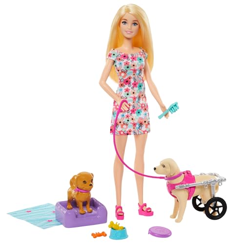 Thumbnail 4 de Barbie HTK37: Muñeca paseadora de perro con mascotas
