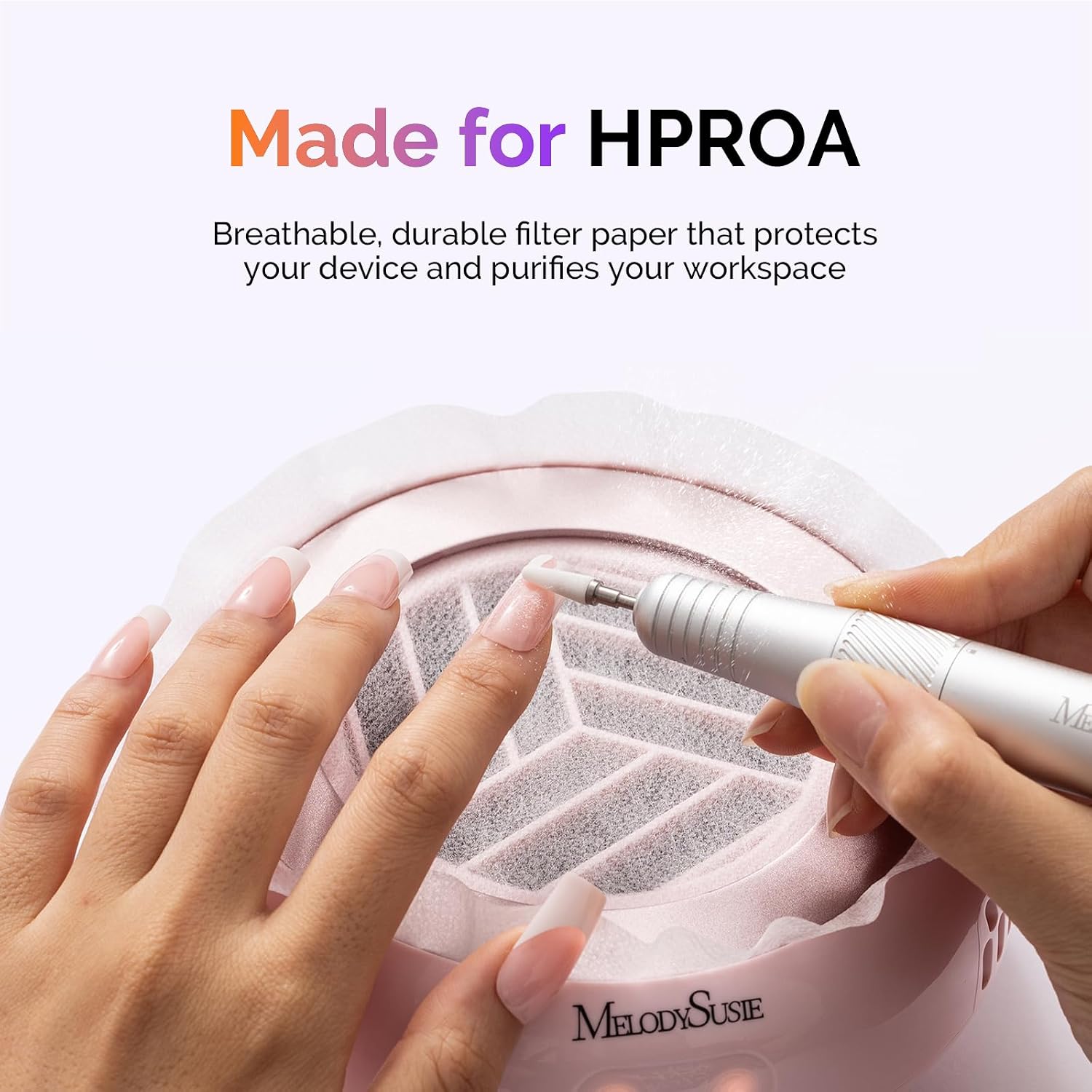 Detalle de MelodySusie Pocket-Sized Mini Nail Dust Collector (HProA) in Pink