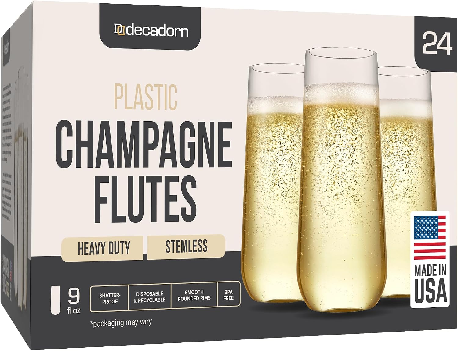 Thumbnail 6 de DECADORN Clear Stemless Flutes 48 Pack