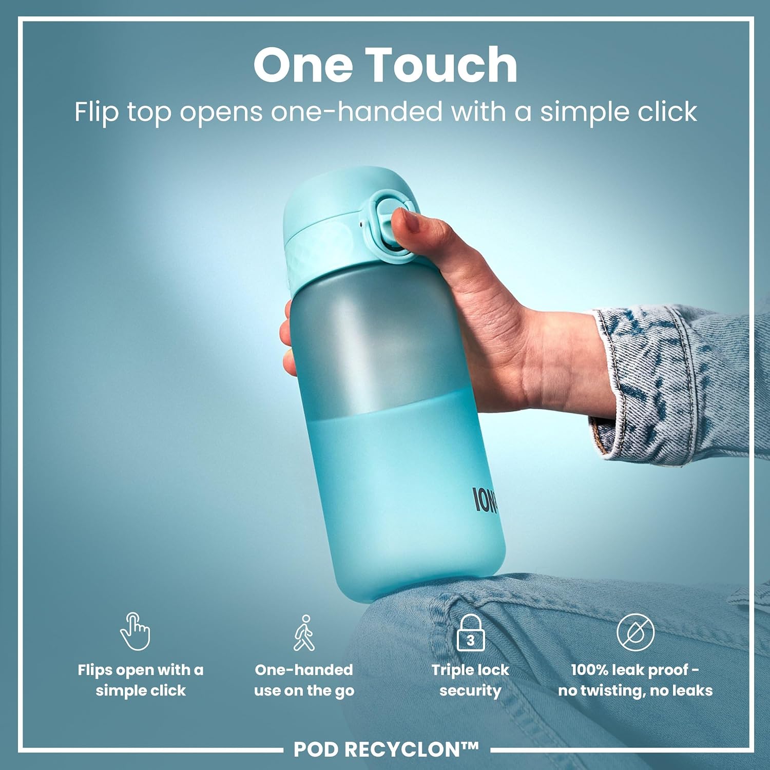 Thumbnail 2 de Ion8 Kids Water Bottle 350 ml / 12 oz – Leak‑Proof, Easy Open Flip Lid, BPA Free