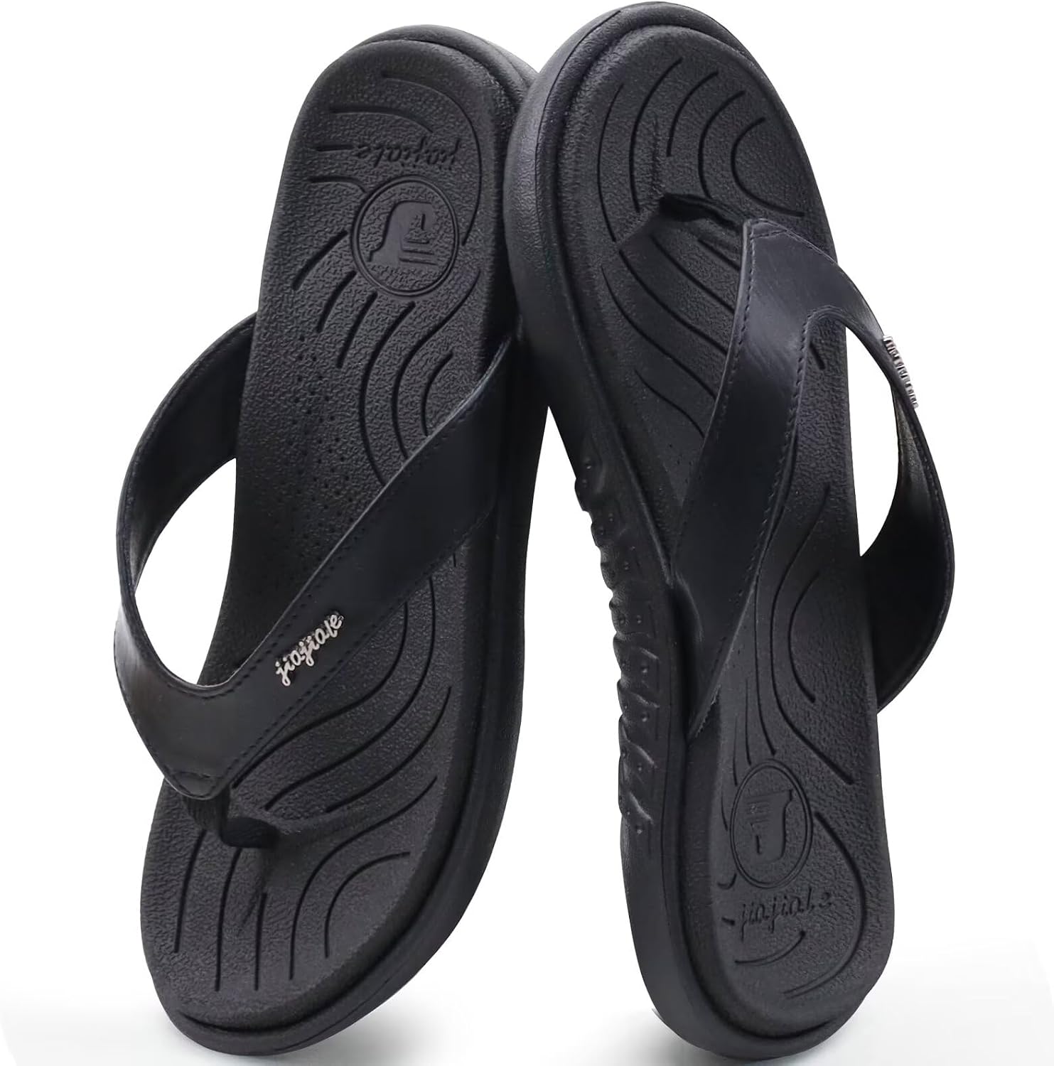 Thumbnail 6 de jiajiale Flip Flops Damen – Orthopädische Leder Stoff Slipper mit rutschfester Sohle