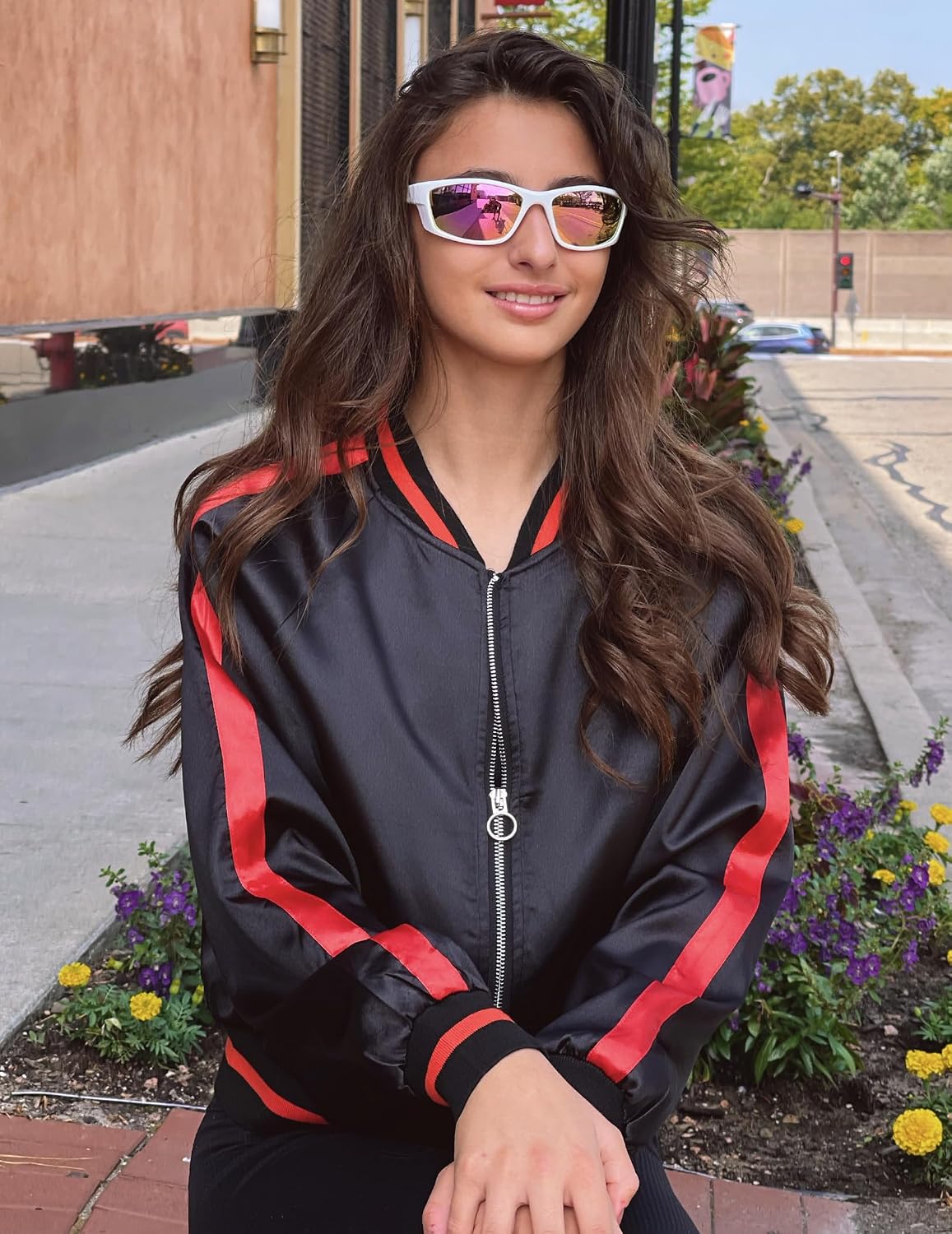 Detalle de Zeagoo Women's Bomber Jacket 100% Polyester