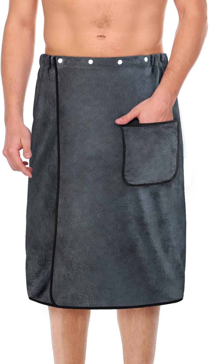 Detalle de Aomig 3883828 – męski kilt do sauny 150 × 80 cm, regulowany, z zatrzaskami