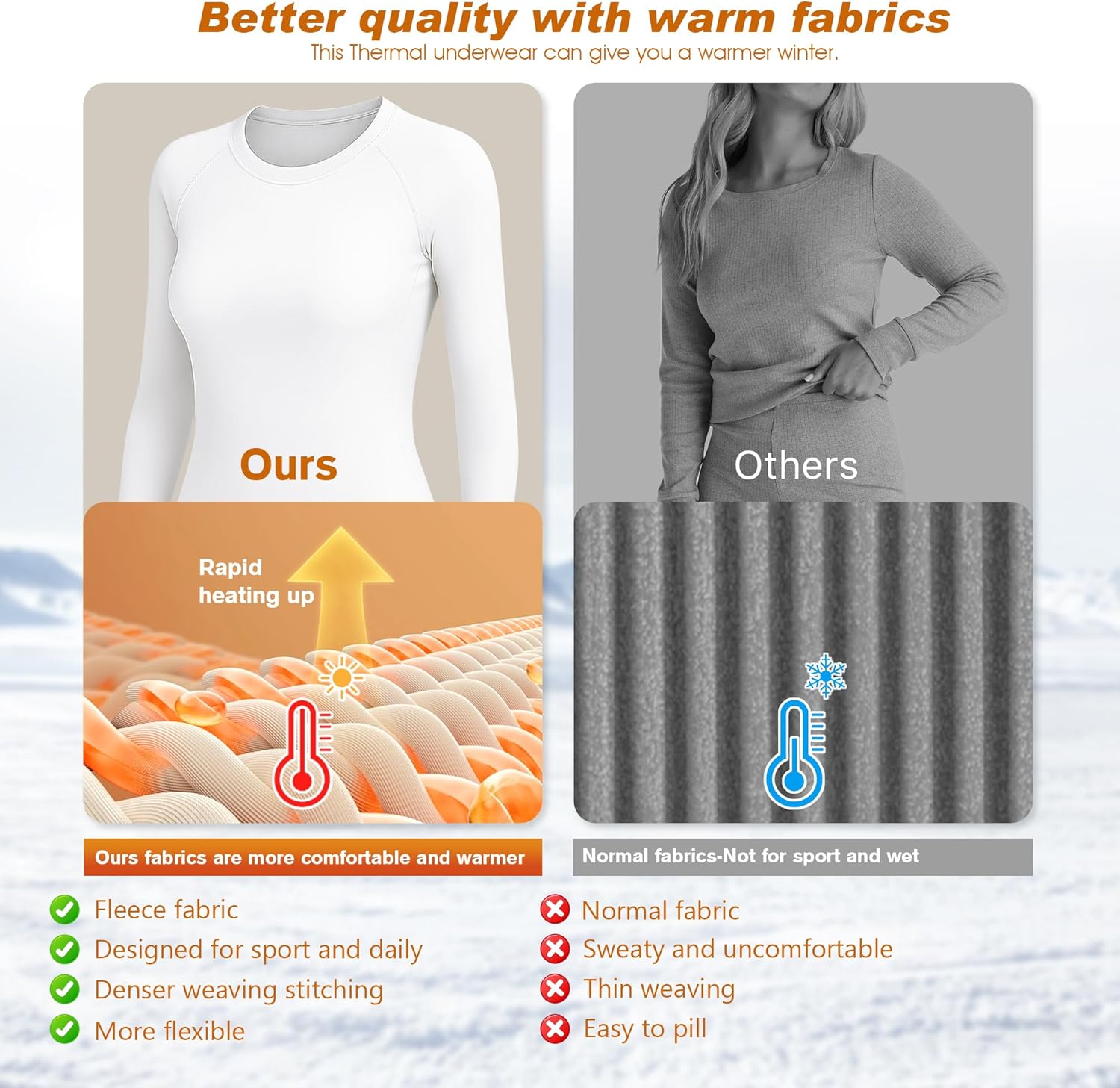 Detalle 1 de Thermounterwäsche Ski Damen Set Winterfutter