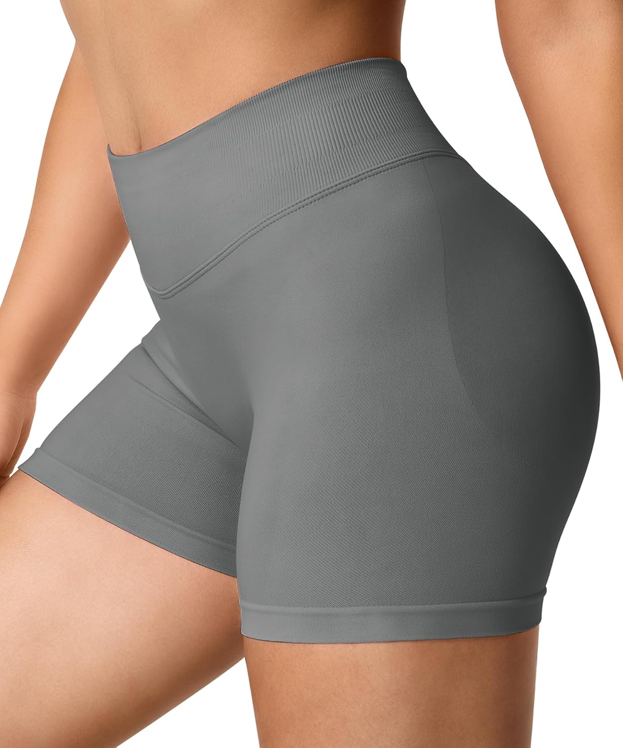 Detalle de TAYOEA Sport Shorts Damen Scrunch – kurze Gym-Shorts mit Push-up-Effekt und nahtlosem Design