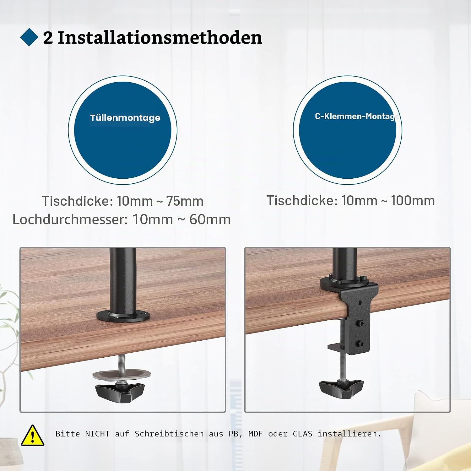 Detalle 1 de BONTEC Monitorhalterung für 10 kg 2er Set
