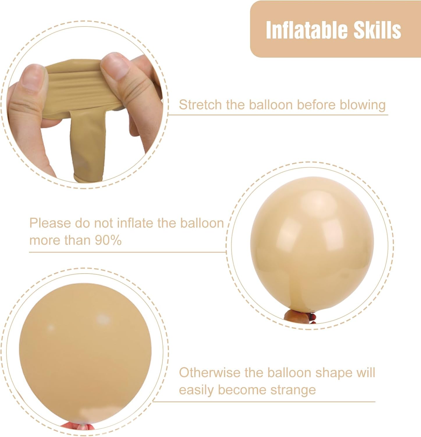 Thumbnail 2 de RUBFAC Vanilla Brown Beige Balloons 129pcs – Multi-Size Latex Balloon Kit for Wedding, Baby Shower, and Themed Parties