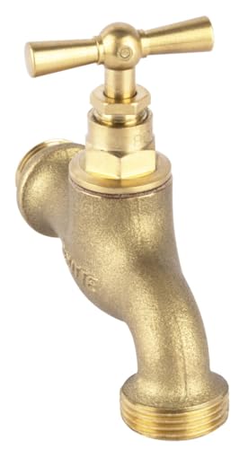 Detalle de Boutté – Robinet de jardin en laiton massif 15x21 (1/2”) avec filetage mâle – Idéal arrosage extérieur