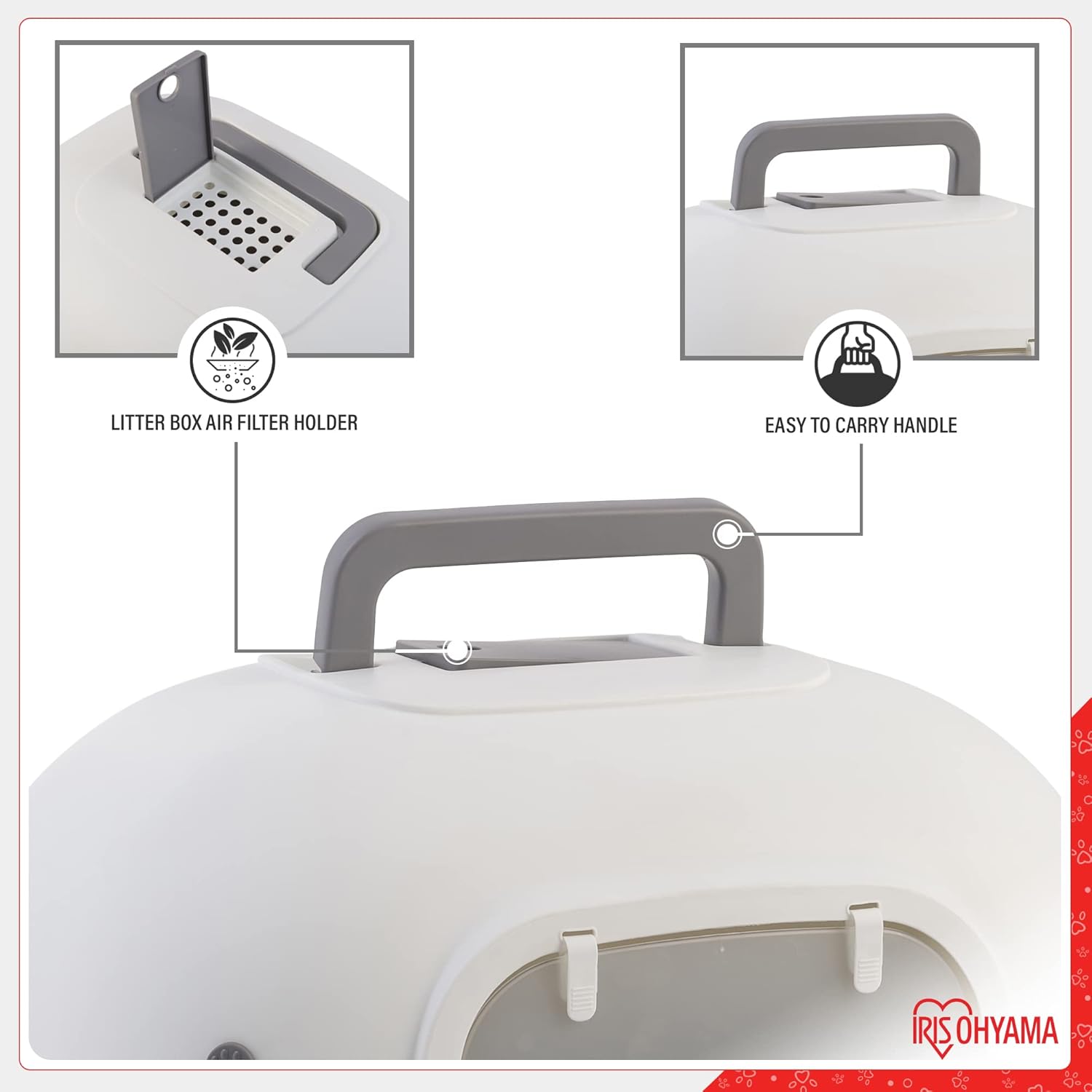 Thumbnail 2 de Iris Ohyama WNT-510 lettiera per gatti fino a 5 kg, con pala e cappuccio, grigio