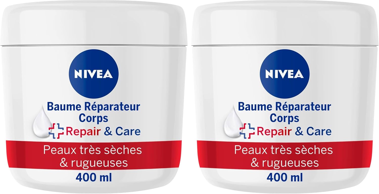 Detalle de NIVEA REPAIR & CARE Baume Réparateur visage, corps & mains peaux très sèches (lot de 2, 400 ml)