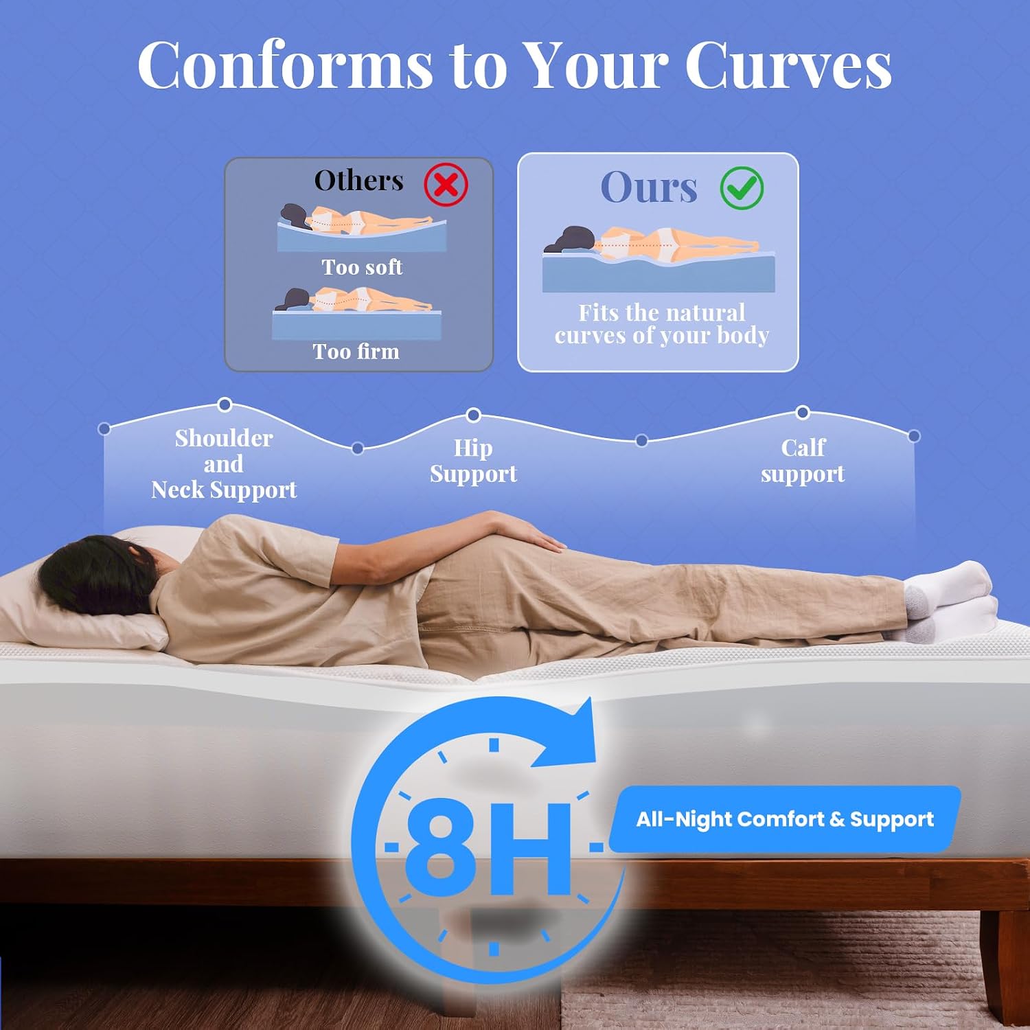 Detalle 1 de OhGeni Cooling 4-Inch Mattress Topper
