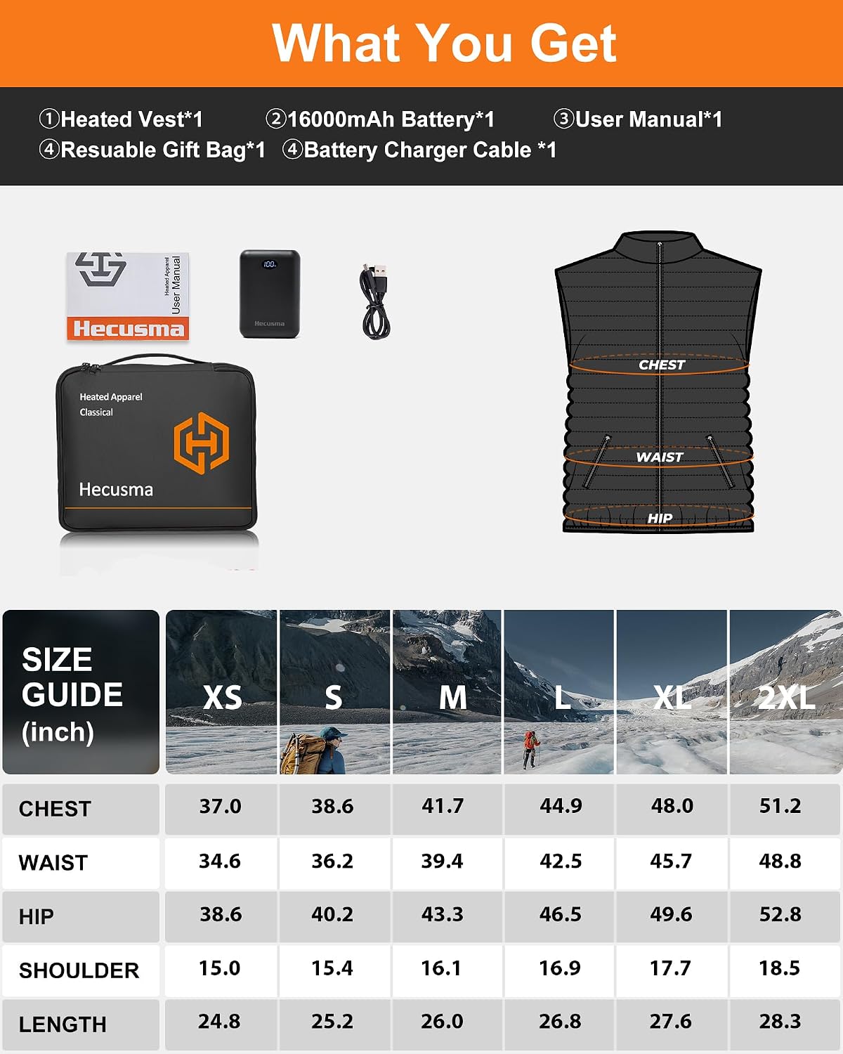 Thumbnail 6 de Hecusma Fuzzy Heated Gilet 16000mAh heated vest