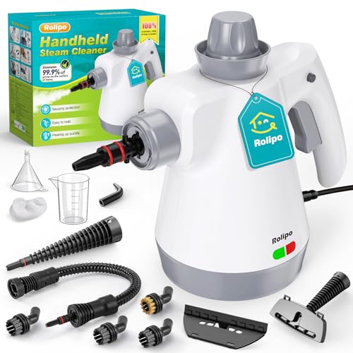 Rolipo Limpiador a vapor portátil a presión con 12 accesorios: limpieza eficiente sin productos químicos