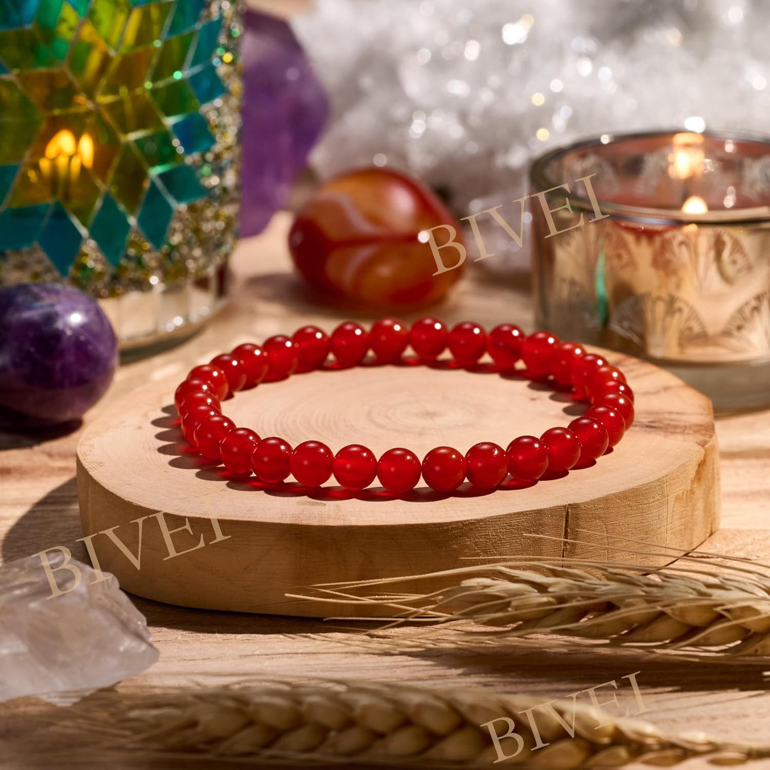 Detalle 2 de Bivei Karneol-Armband 6mm Perlenarmband