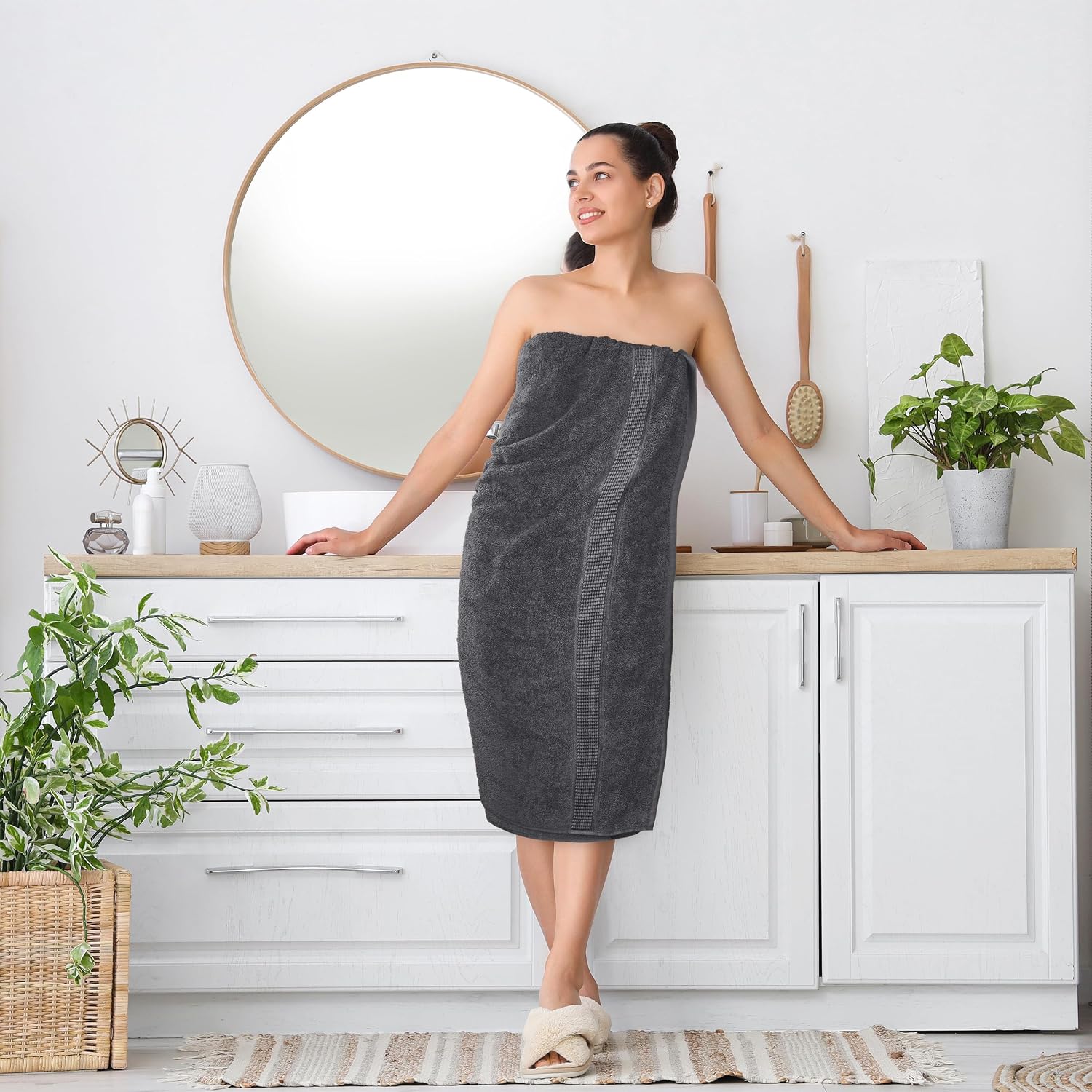 Thumbnail 5 de Utopia Towels Jumbo Bath Sheets, 2-Pack, 35 x 70 in, 600 GSM Cotton, Gray