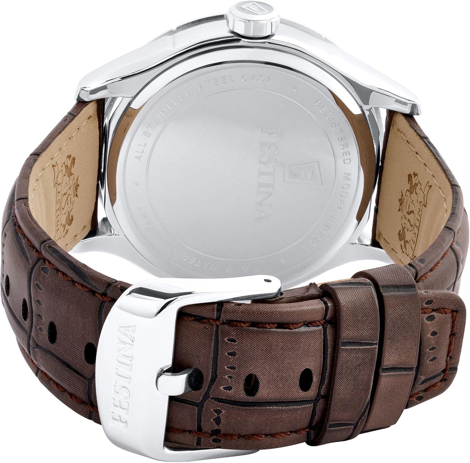 Detalle de Festina Montre Homme Analogique en Cuir Marron – Élégance intemporelle