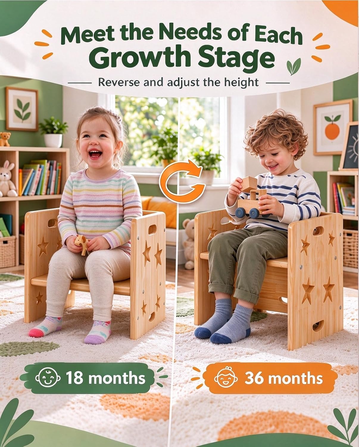 Detalle 2 de Montessori Toddler Table and Chair Set, Natural Wood
