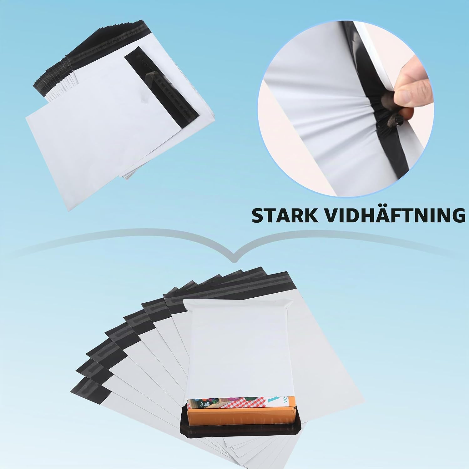 Thumbnail 3 de huruirui H0J095 plastkuvert 30 × 40 cm, ogenomskinliga och vattentåliga, 30-pack