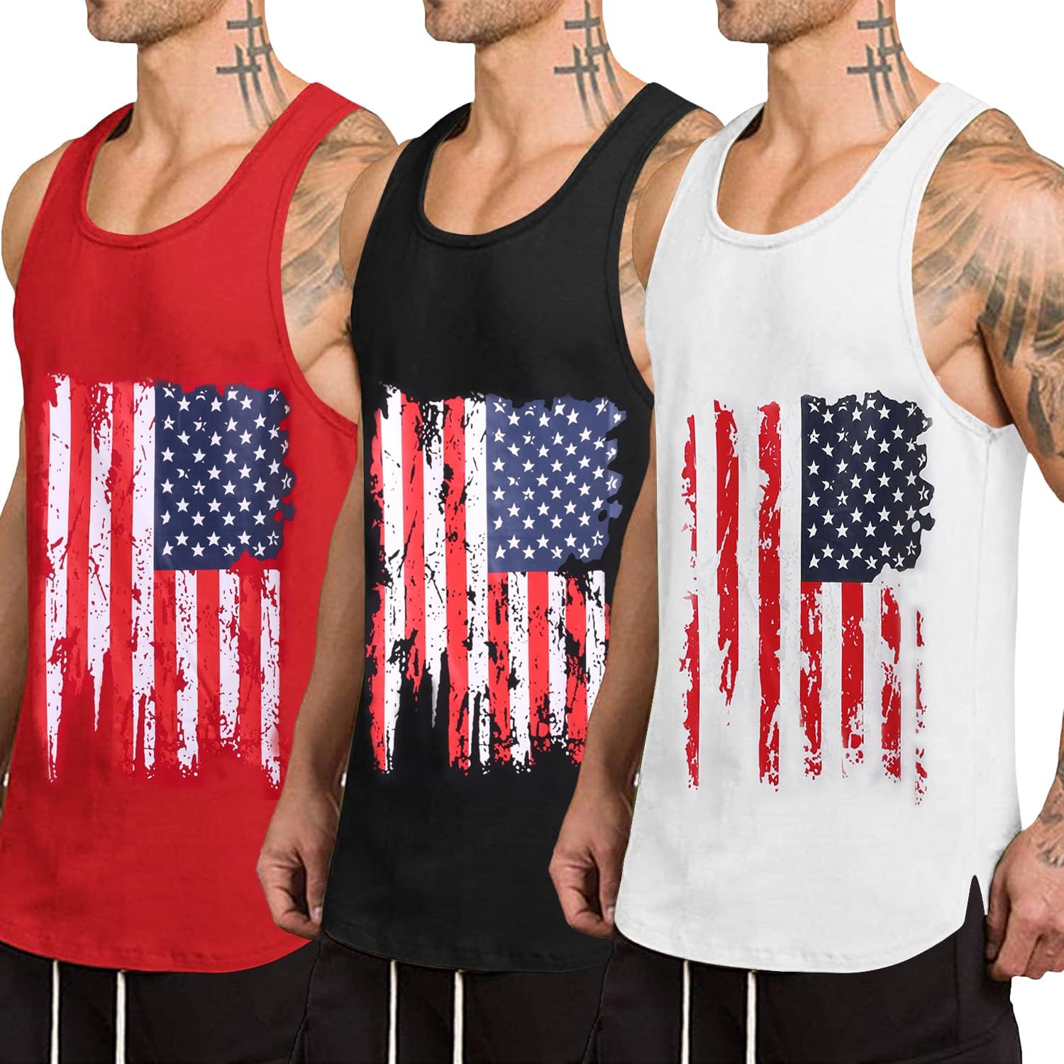 Thumbnail 6 de COOFANDY Men’s 3-Pack Quick Dry Workout Tank Tops (Sleeveless Gym Muscle Tees)