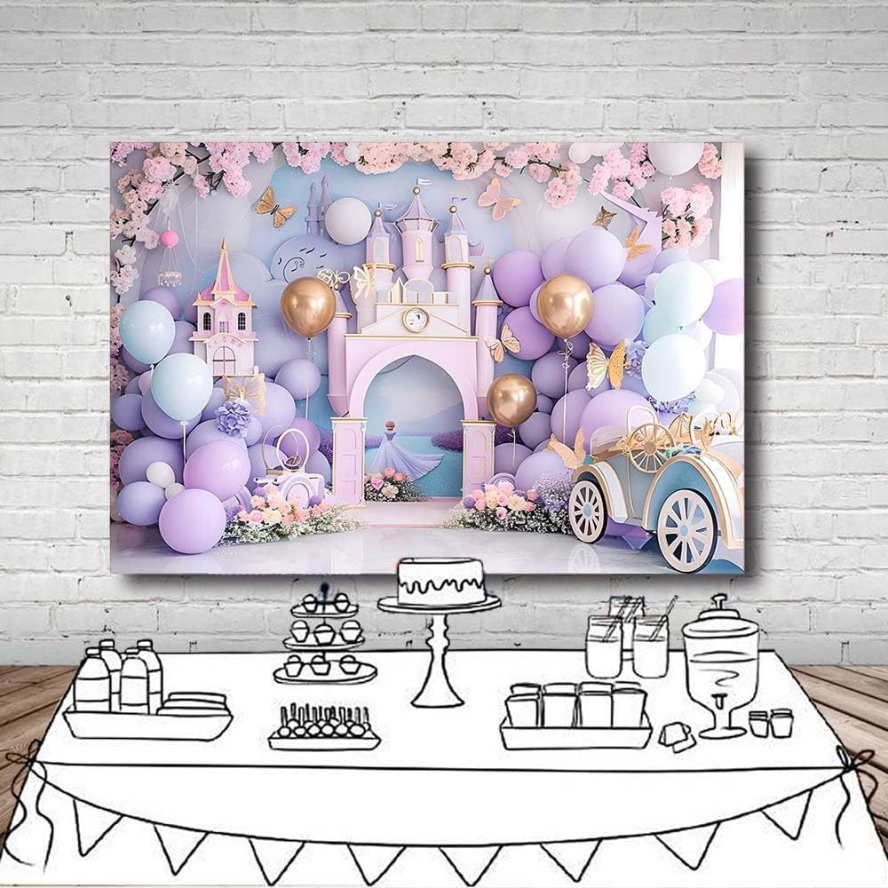Thumbnail 4 de Mehofond 10x7ft Purple Birthday Backdrop