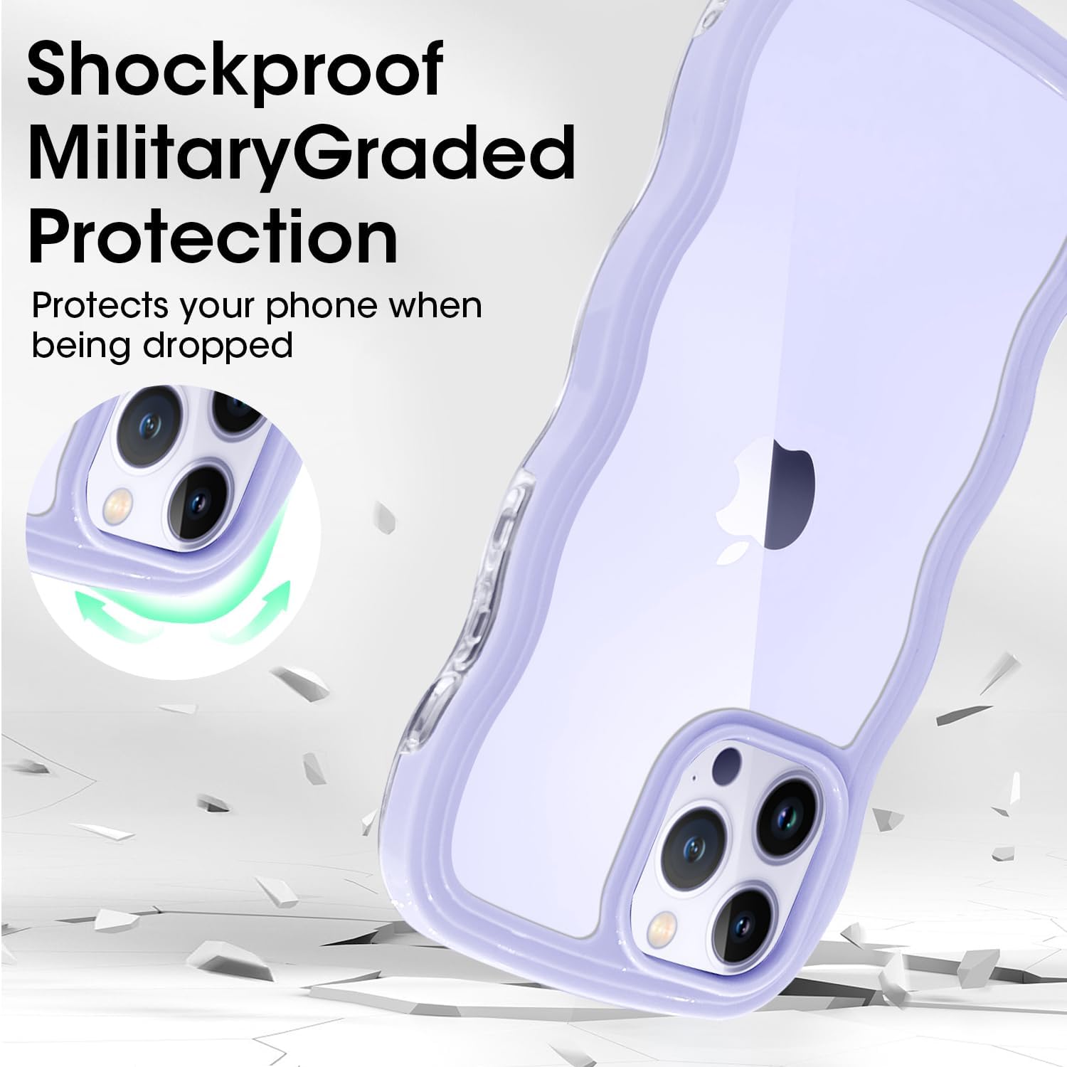 Thumbnail 3 de ORDA Cute Wave Frame Curly Shape Case for iPhone 11 Pro Max (Purple)