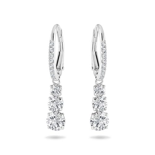 Detalle de Swarovski Orecchini a cerchio Attract Trilogy, Taglio Round, Bianchi, Placcato rodio