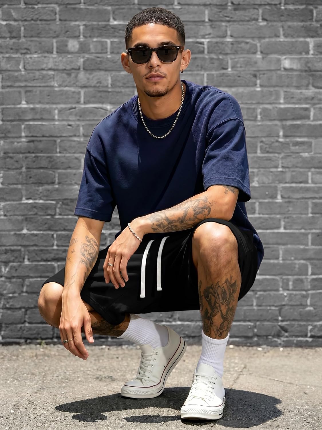 Detalle 2 de JMIERR 2026 Men's Baggy Sweat Shorts: Lightweight, Knee-Length Comfort for Everyday Activities